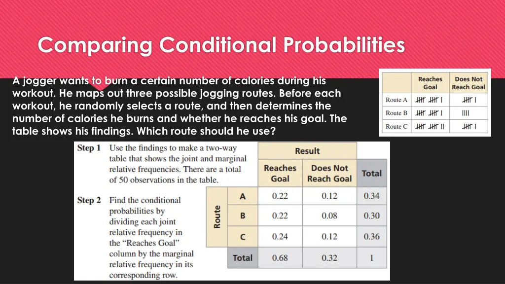 comparing conditional probabilities