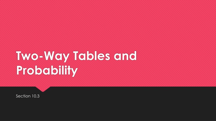 two way tables and probability