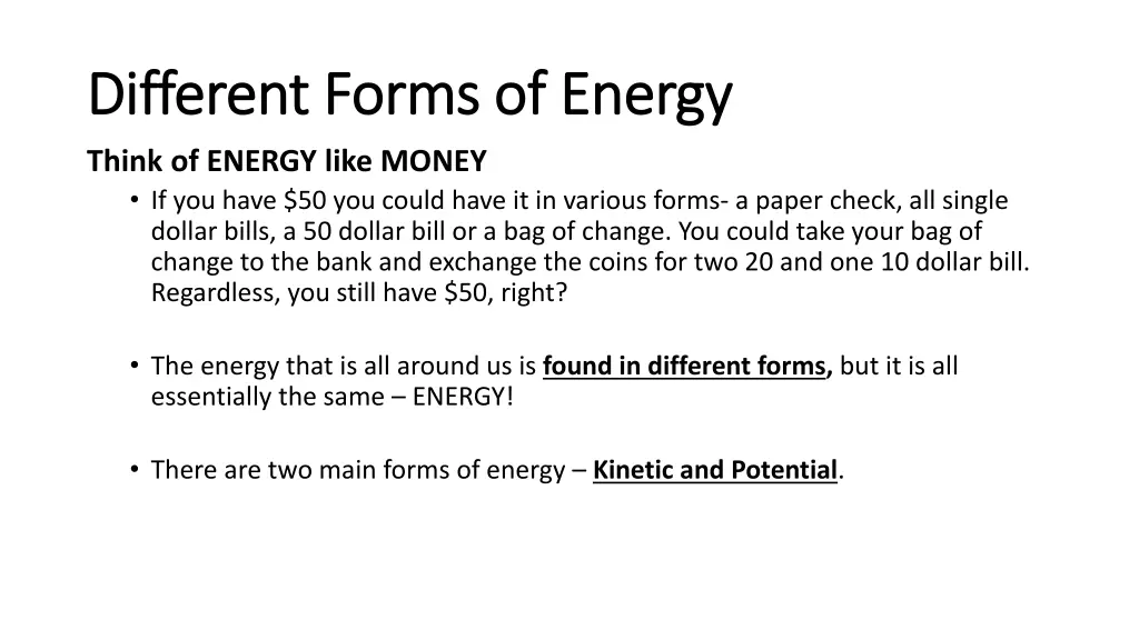 different forms of energy different forms