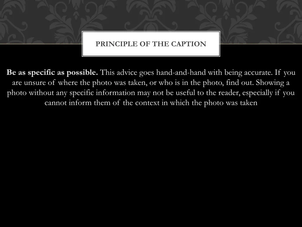 principle of the caption 6