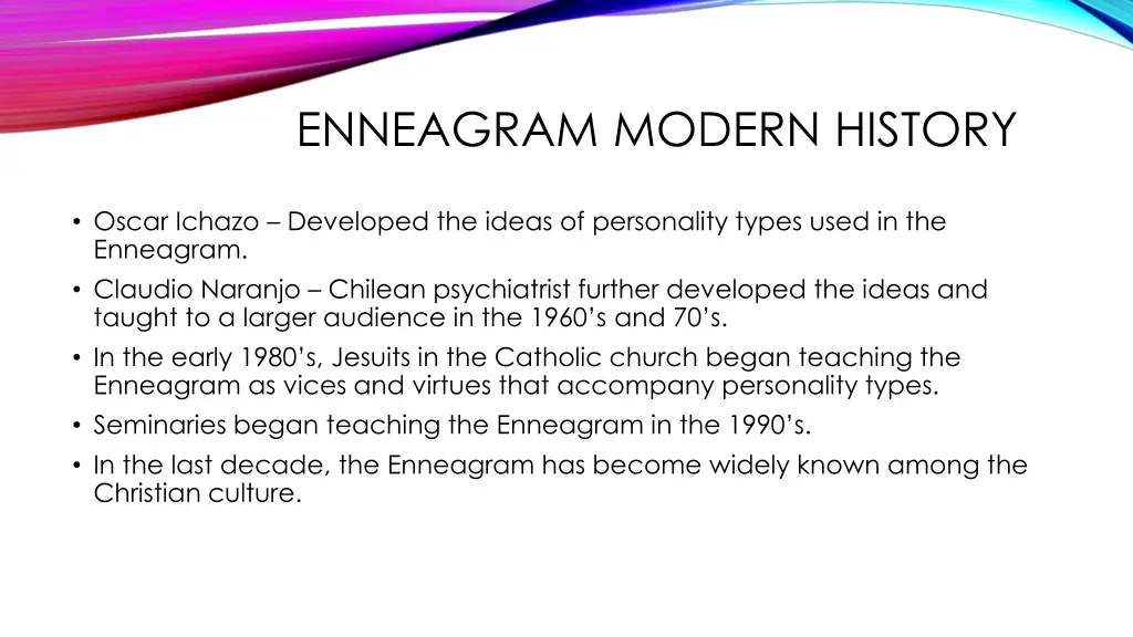 enneagram modern history