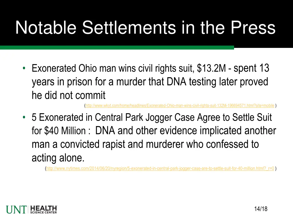 notable settlements in the press