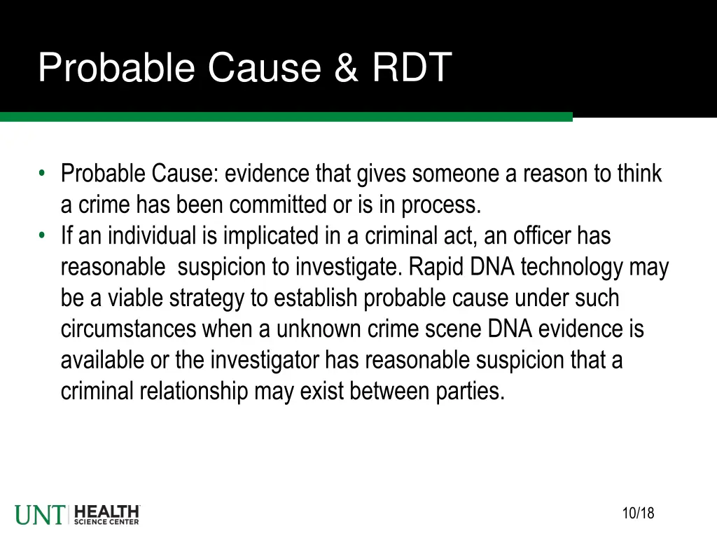 probable cause rdt