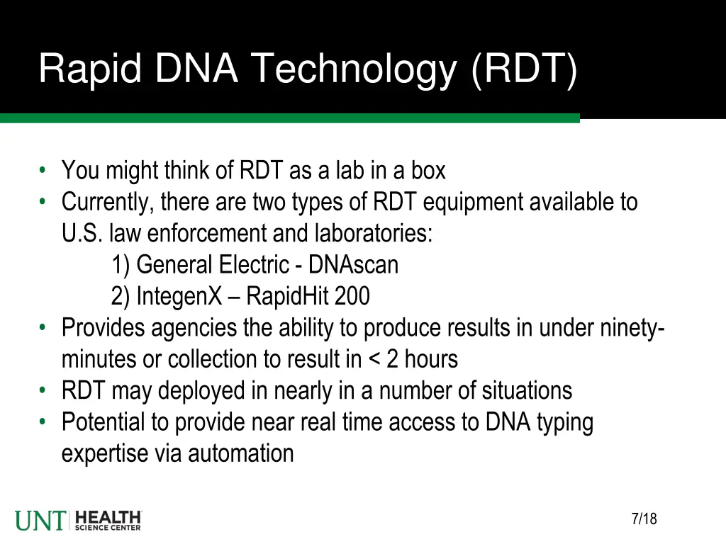 rapid dna technology rdt