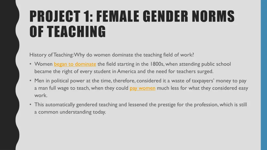 project 1 female gender norms of teaching 1