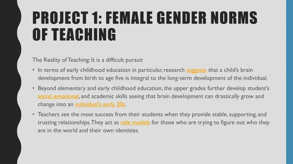 project 1 female gender norms of teaching 2