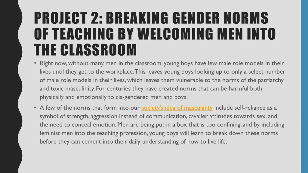 project 2 breaking gender norms of teaching