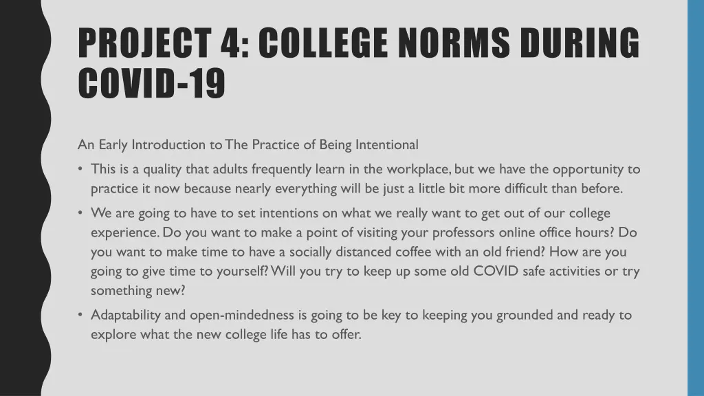 project 4 college norms during covid 19 2