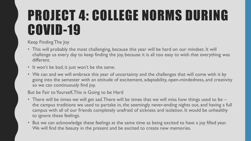 project 4 college norms during covid 19 keep