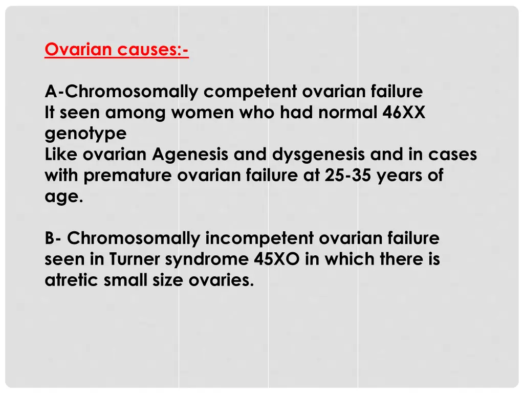 ovarian causes