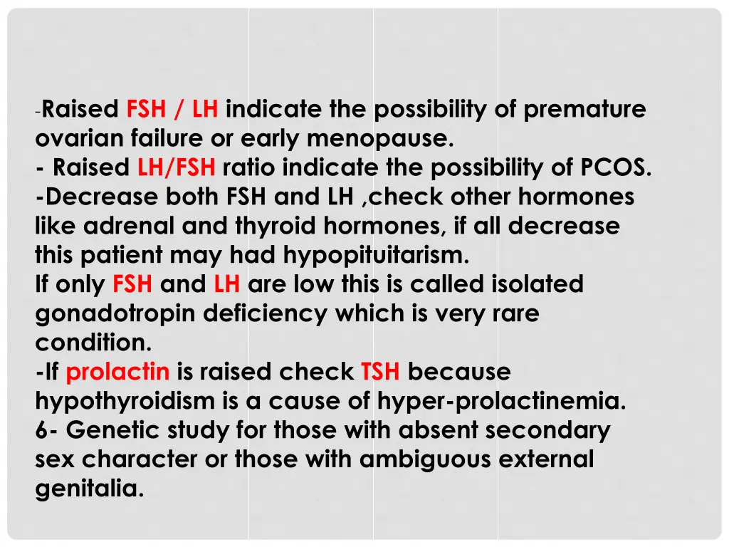 raised fsh lh indicate the possibility