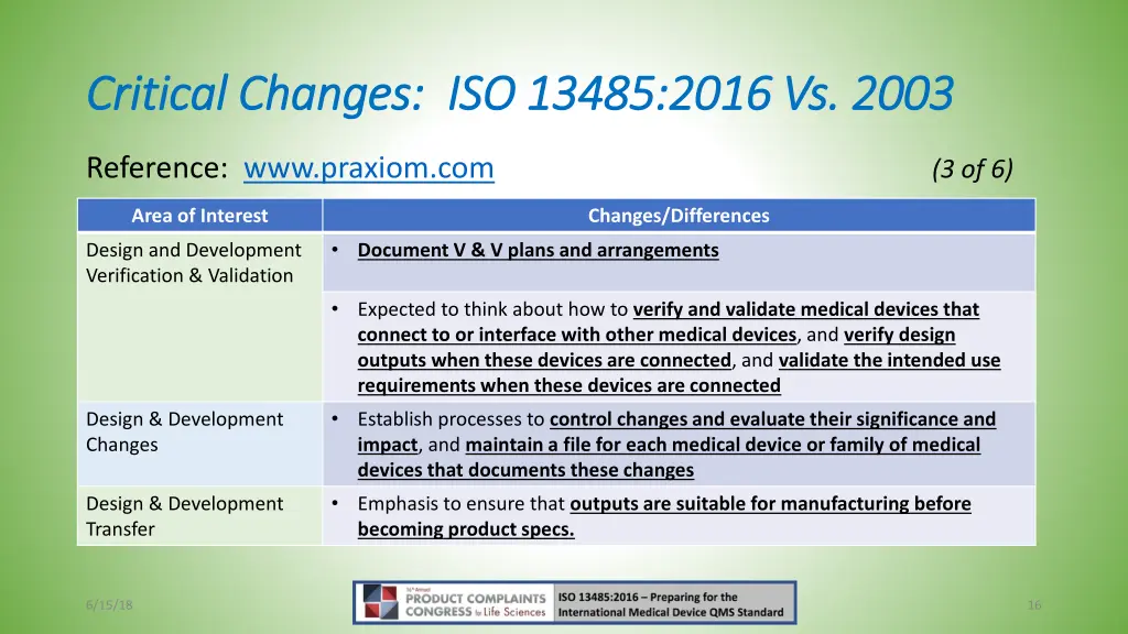 critical changes iso 13485 2016 vs 2003 critical 2