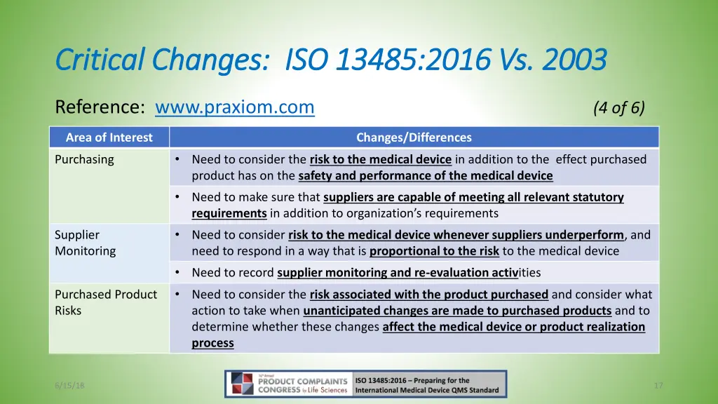 critical changes iso 13485 2016 vs 2003 critical 3