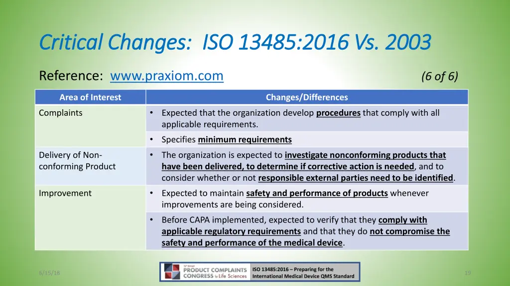 critical changes iso 13485 2016 vs 2003 critical 5