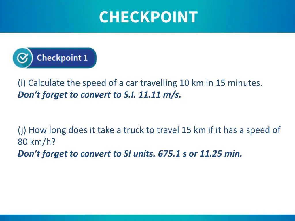 i calculate the speed of a car travelling