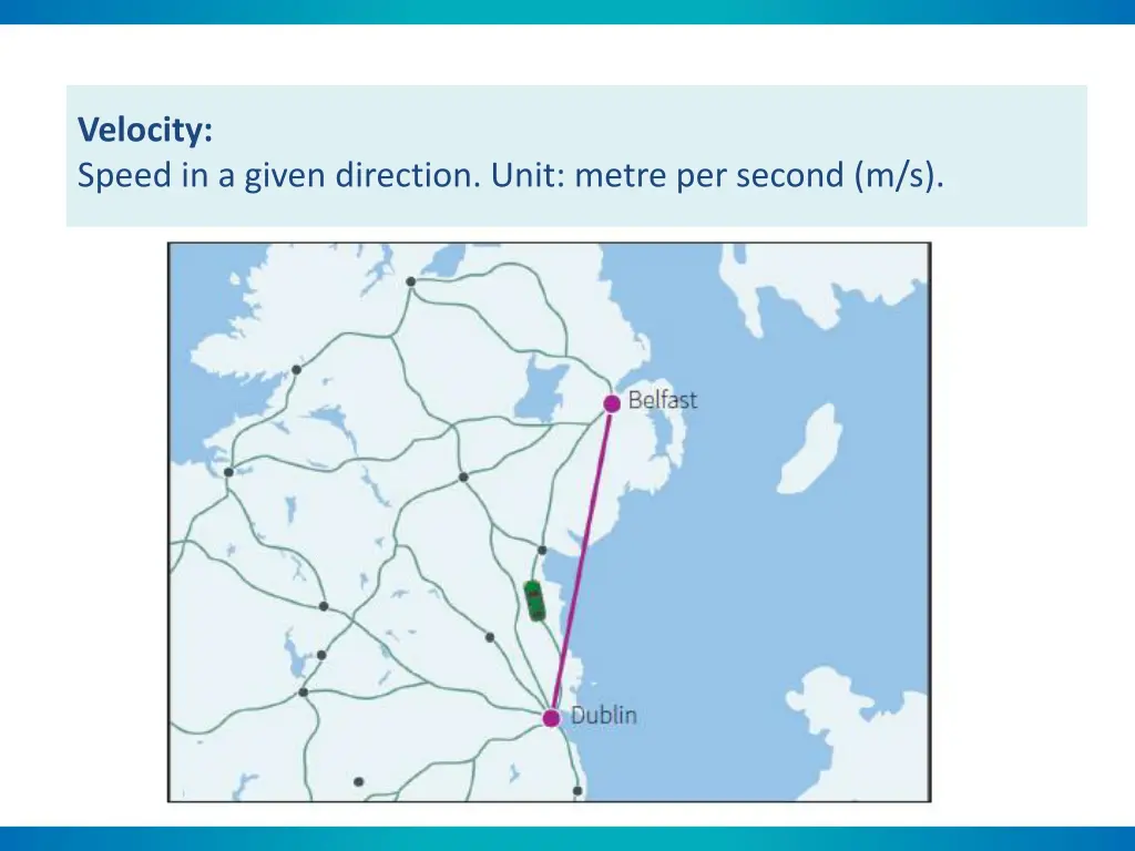 velocity speed in a given direction unit metre