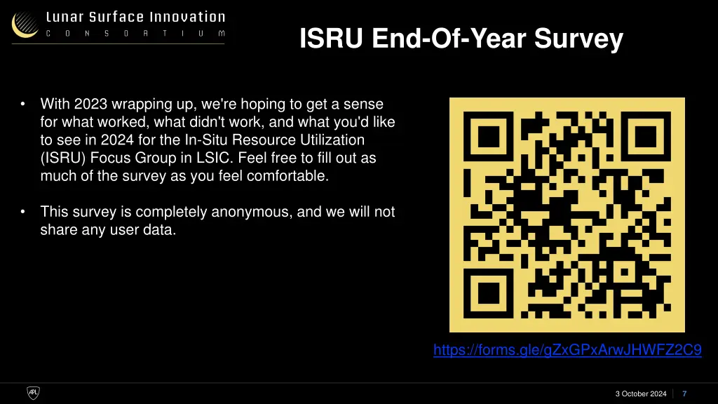 isru end of year survey