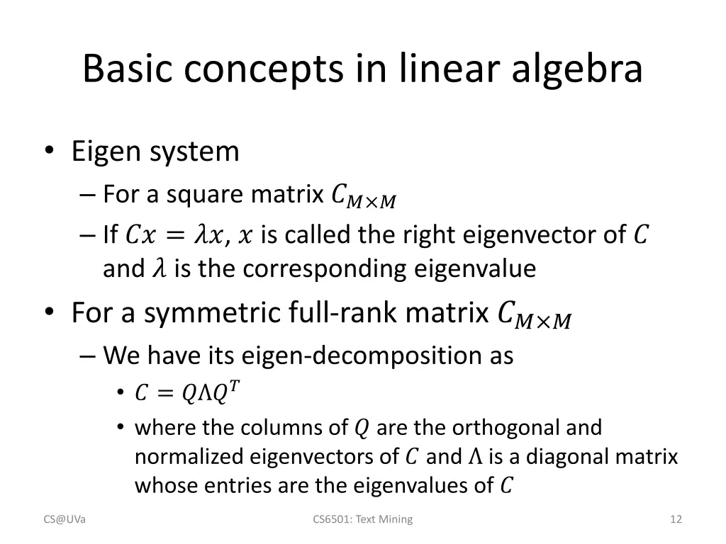 basic concepts in linear algebra 1