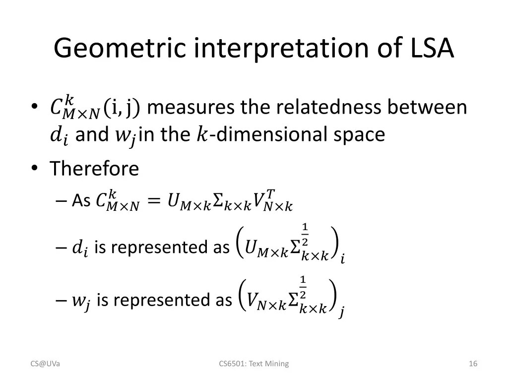 geometric interpretation of lsa