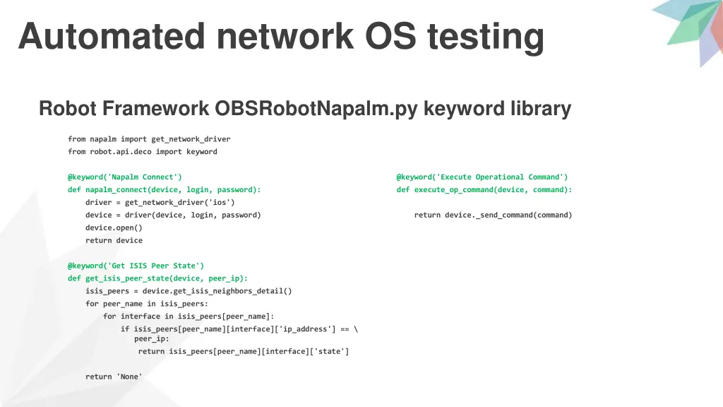 automated network os testing 19