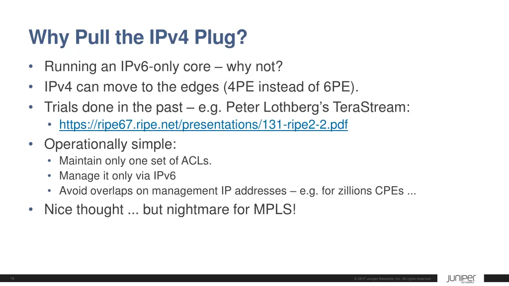 why pull the ipv4 plug