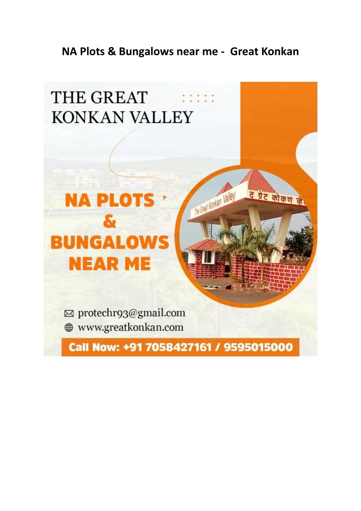 na plots bungalows near me great konkan