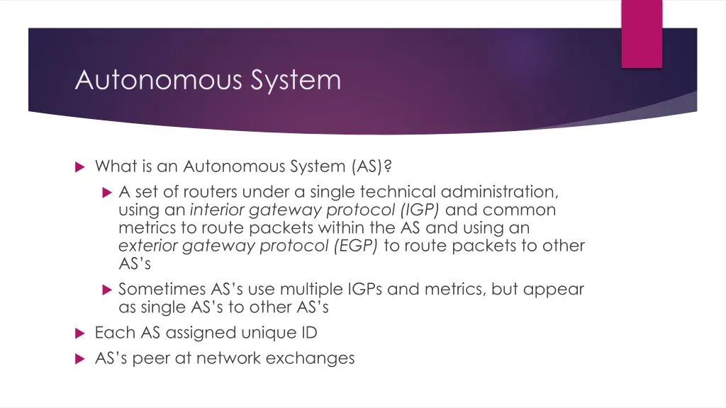 autonomous system