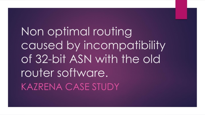 non optimal routing caused by incompatibility