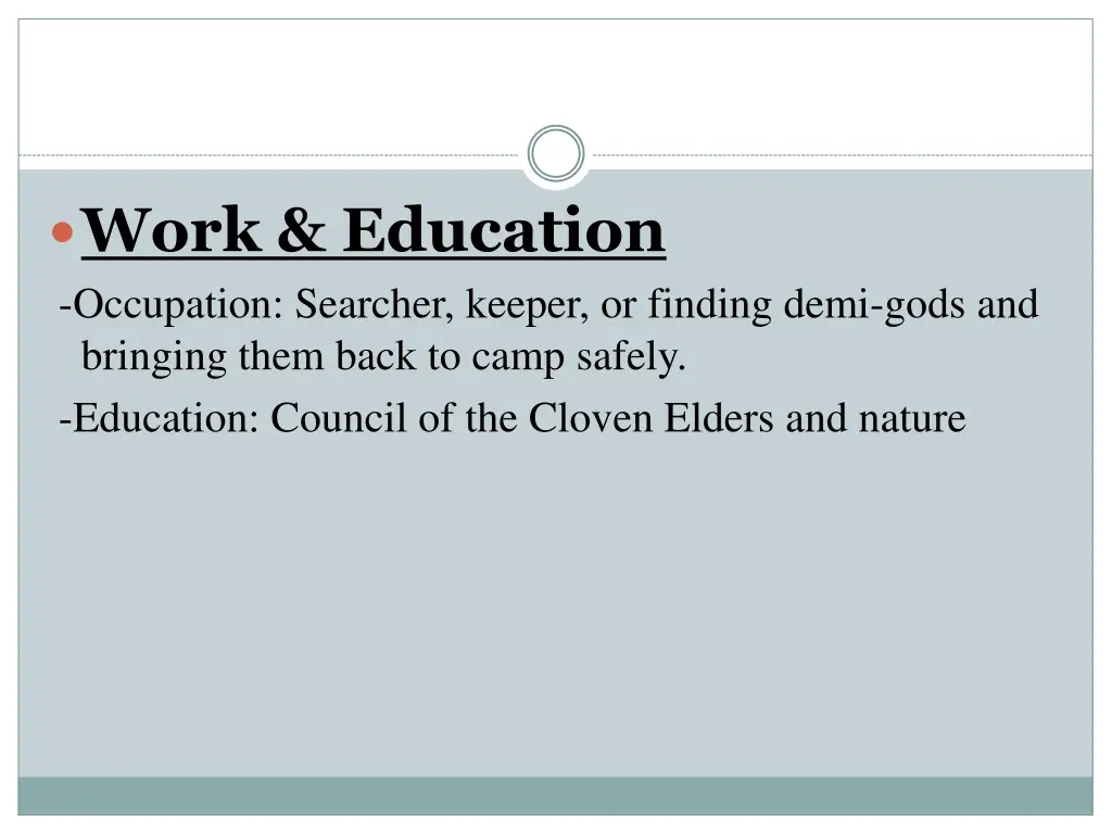 work education occupation searcher keeper