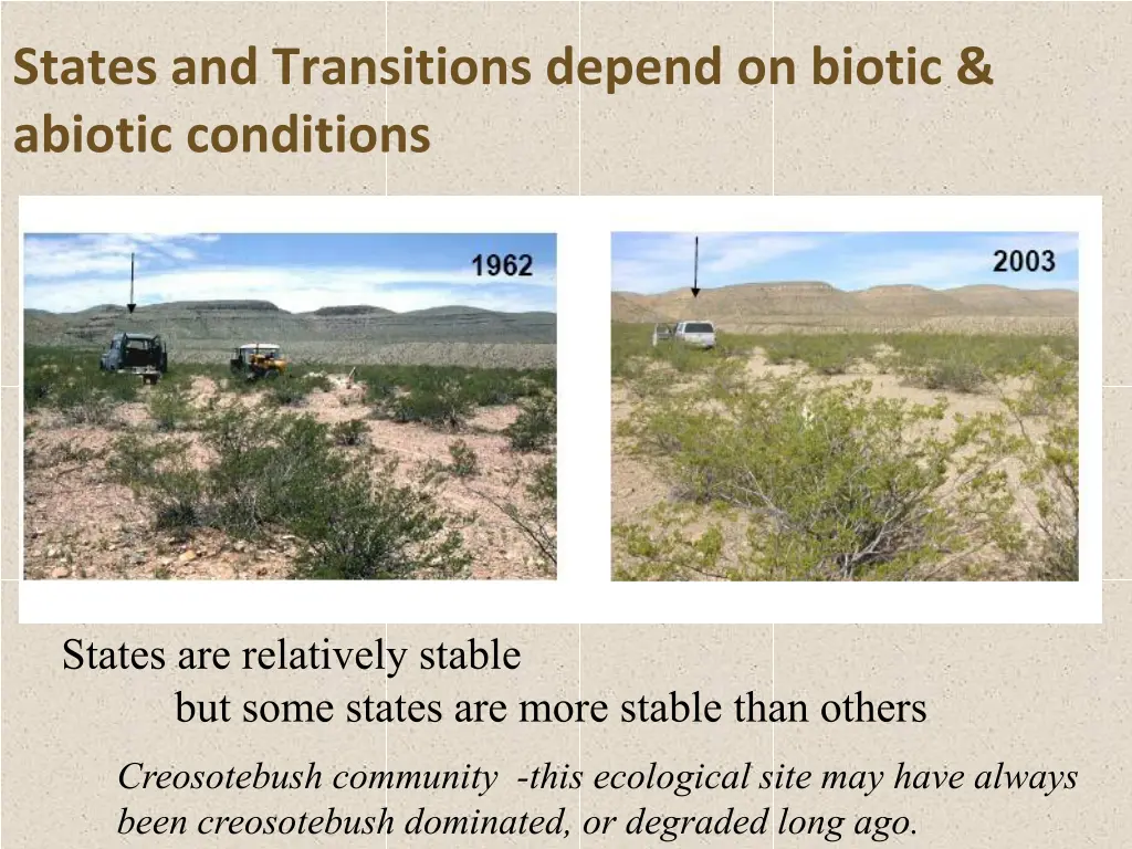 states and transitions depend on biotic abiotic