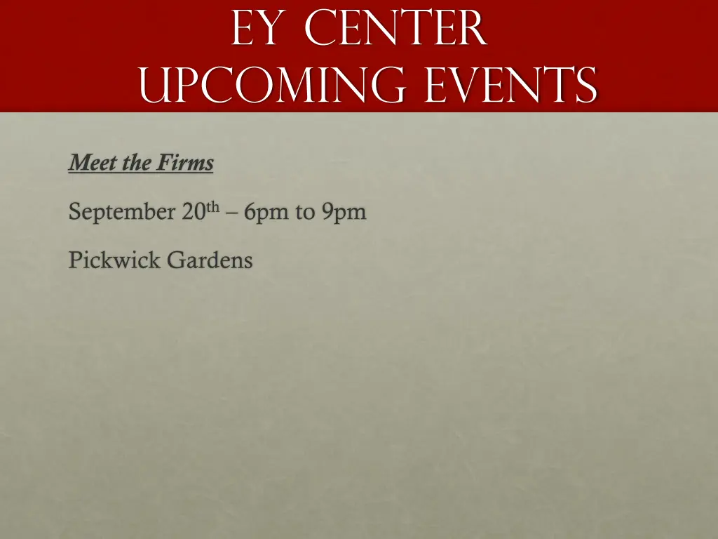 ey center upcoming events