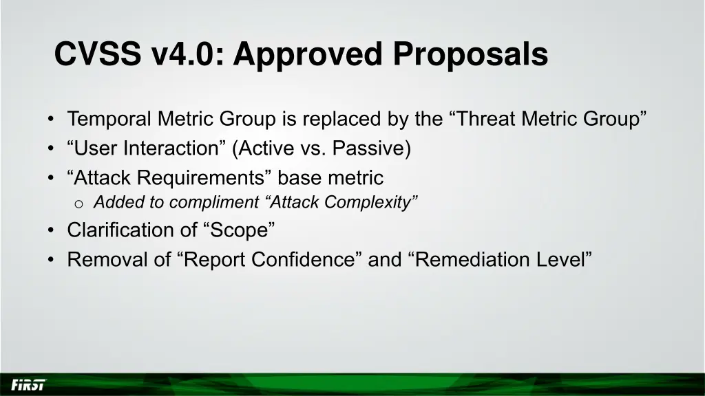 cvss v4 0 approved proposals