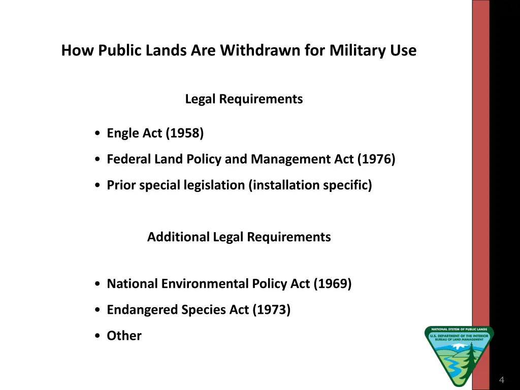 how public lands are withdrawn for military use