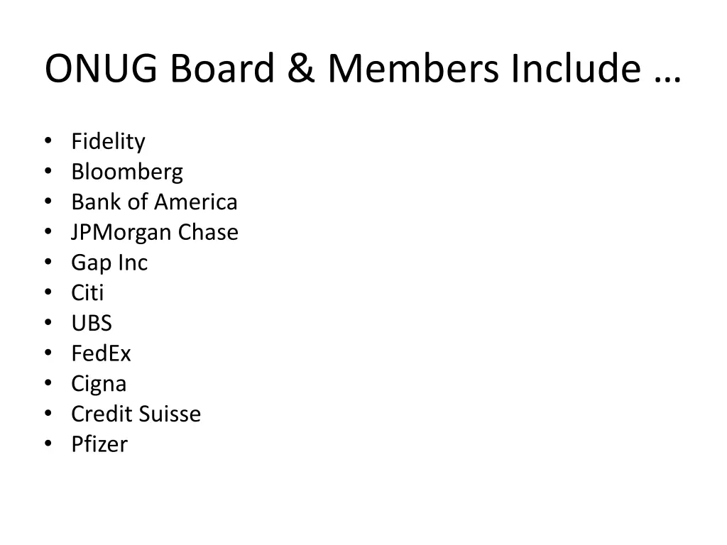 onug board members include