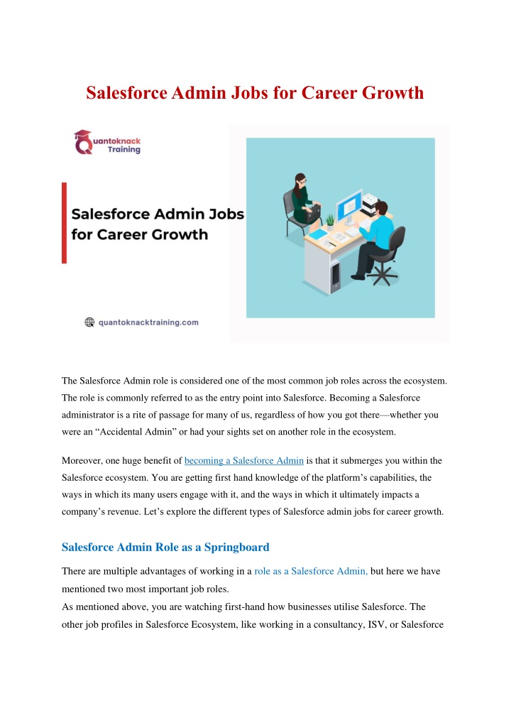 salesforce admin jobs for career growth