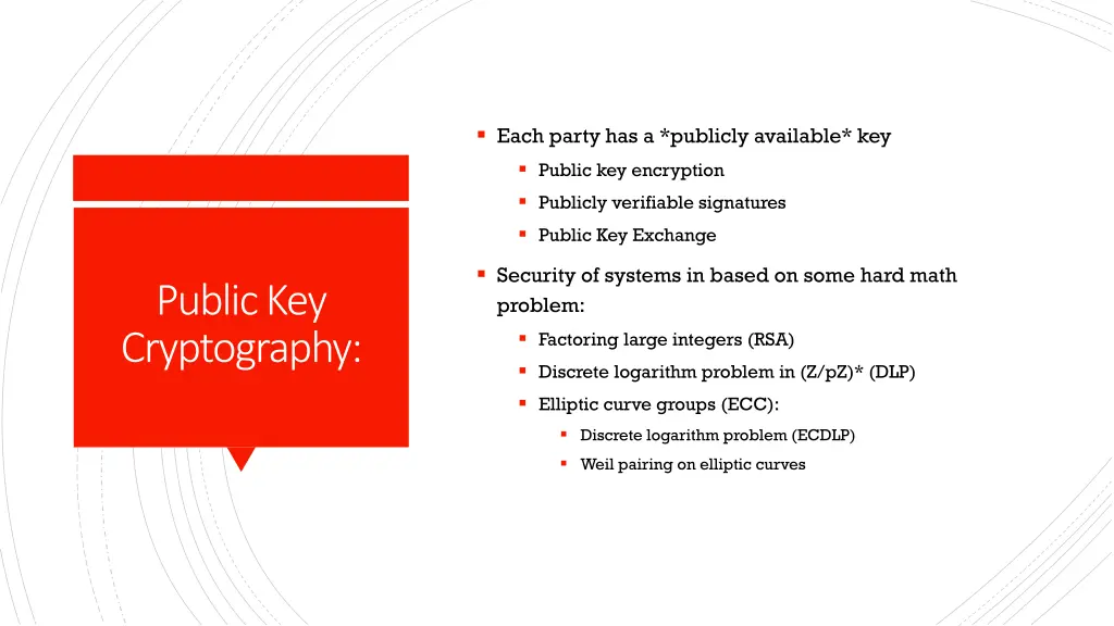 each party has a publicly available key public