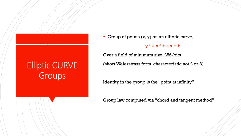 group of points x y on an elliptic curve