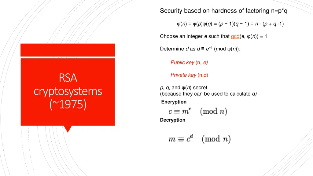 security based on hardness of factoring