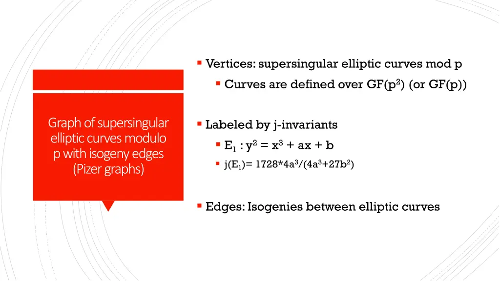 vertices supersingular elliptic curves