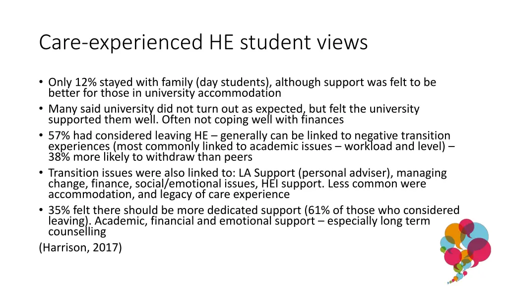 care experienced he student views