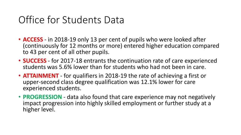 office for students data