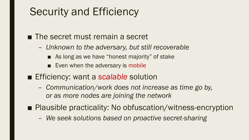 security and efficiency