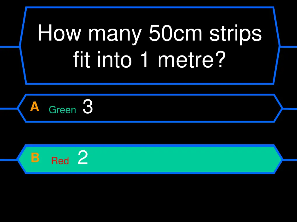 how many 50cm strips fit into 1 metre 1