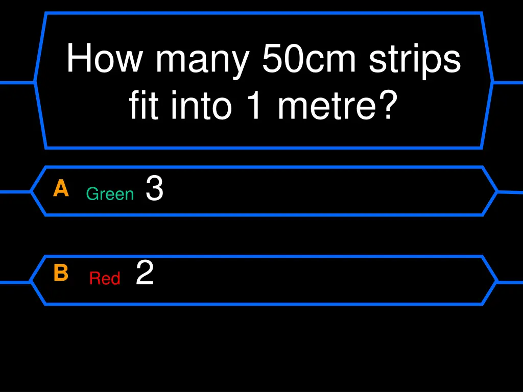 how many 50cm strips fit into 1 metre