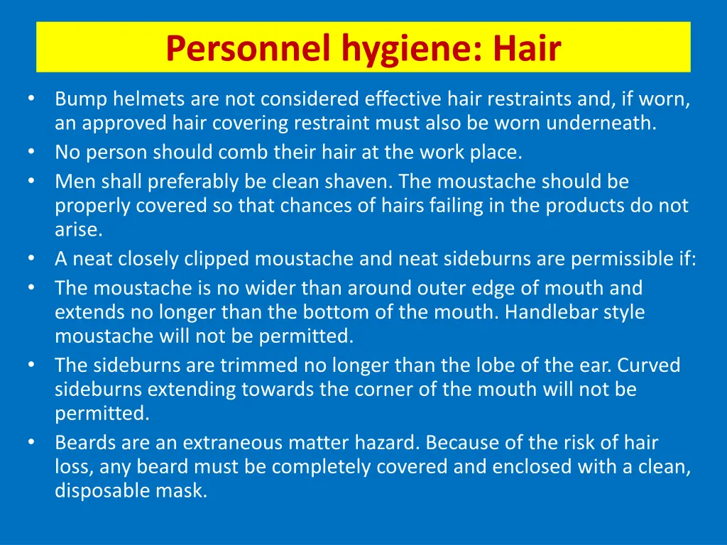 personnel hygiene hair 1