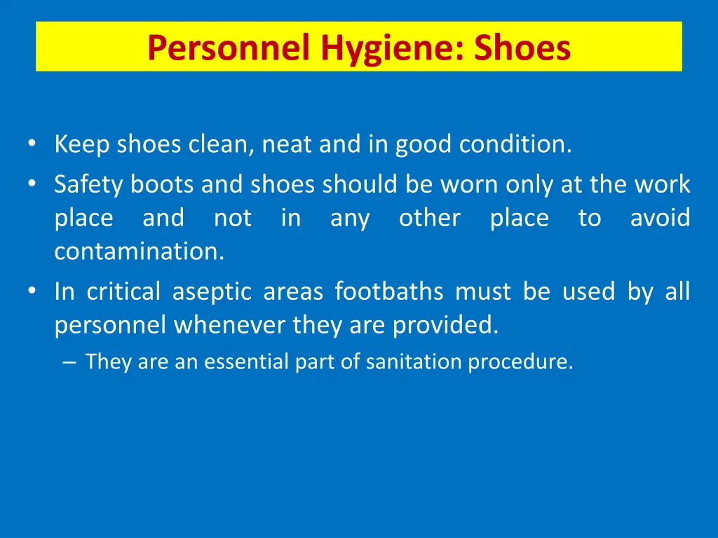 personnel hygiene shoes