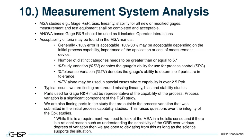 10 measurement system analysis