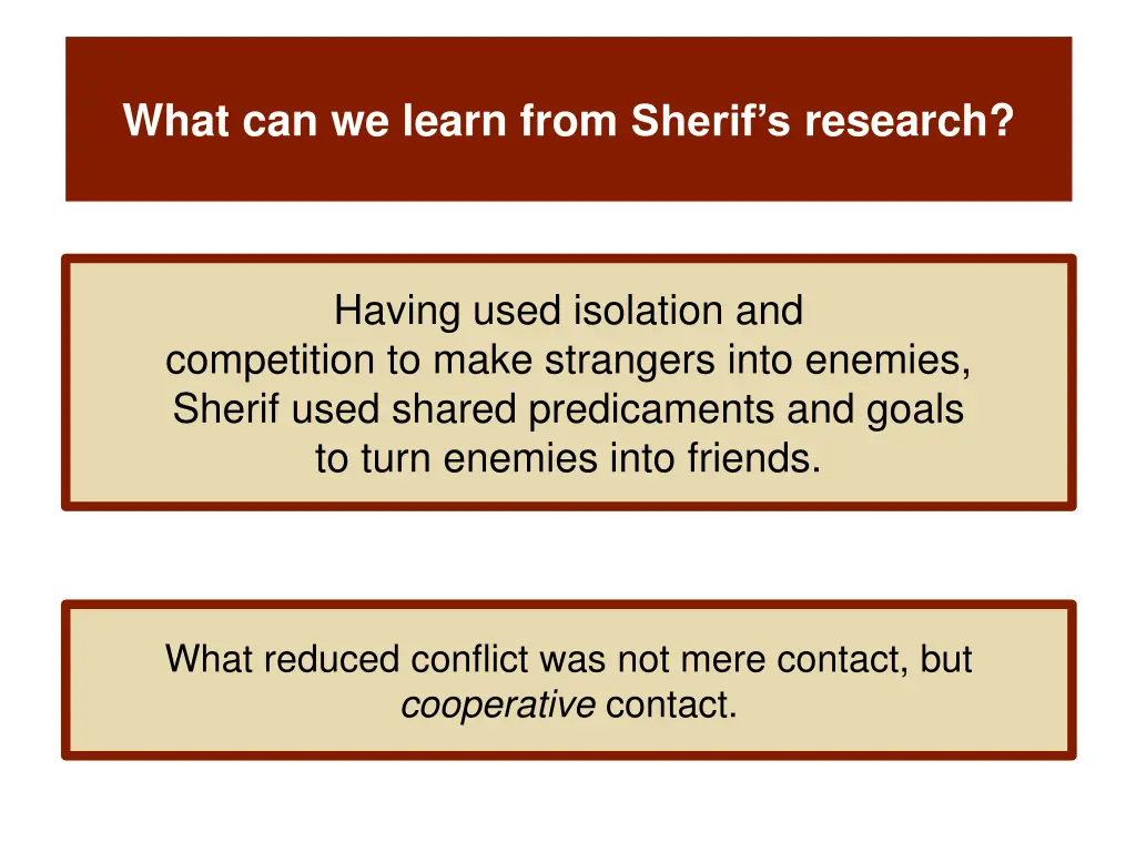 what can we learn from sherif s research