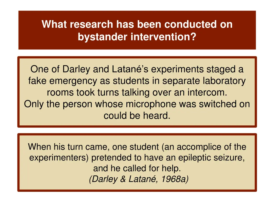 what research has been conducted on bystander