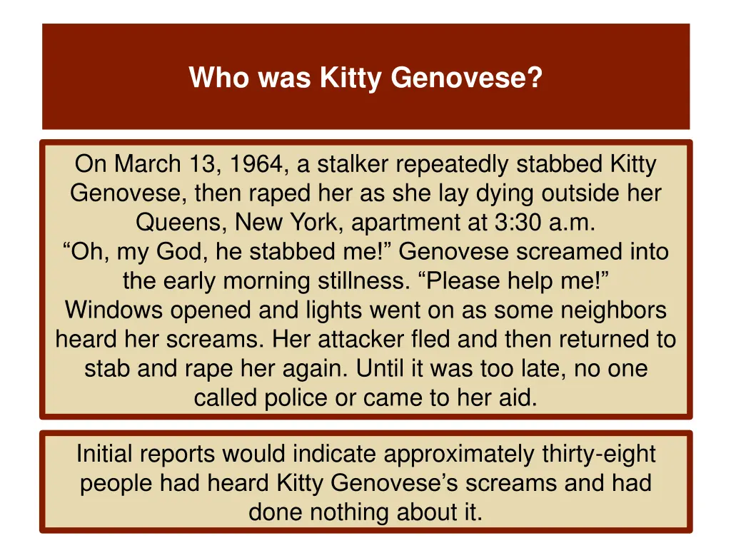 who was kitty genovese